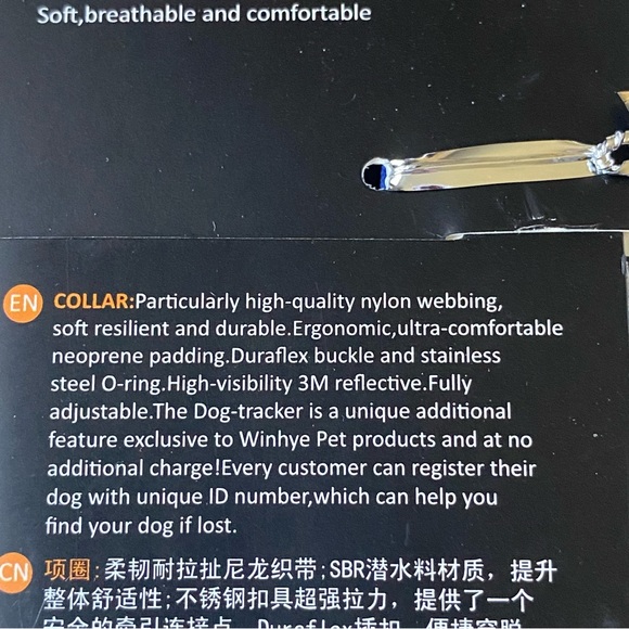 Dog Collar Small New Royal Blue Winhyepet Soft breathable comfortable Reflective - Picture 6 of 12